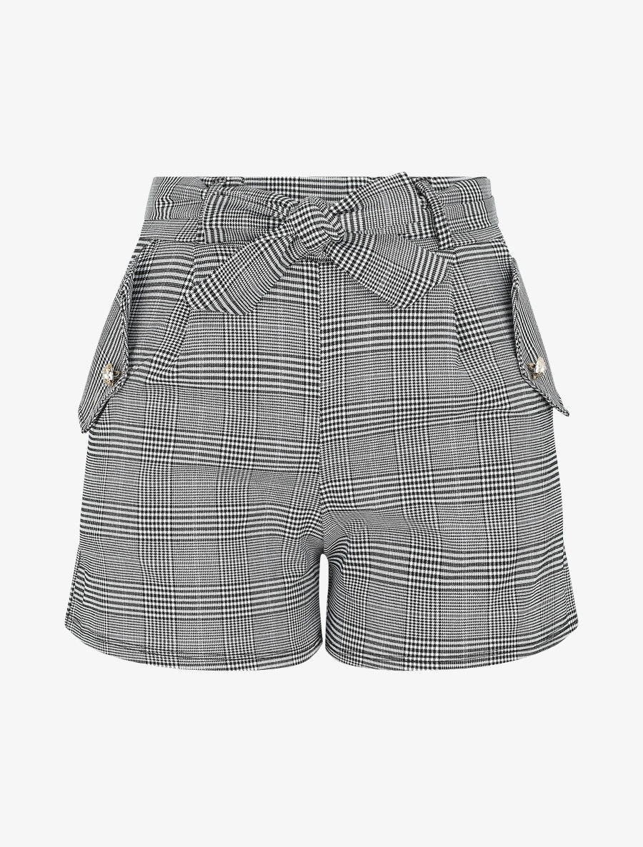 Short à imprimé prince de galles - Noir