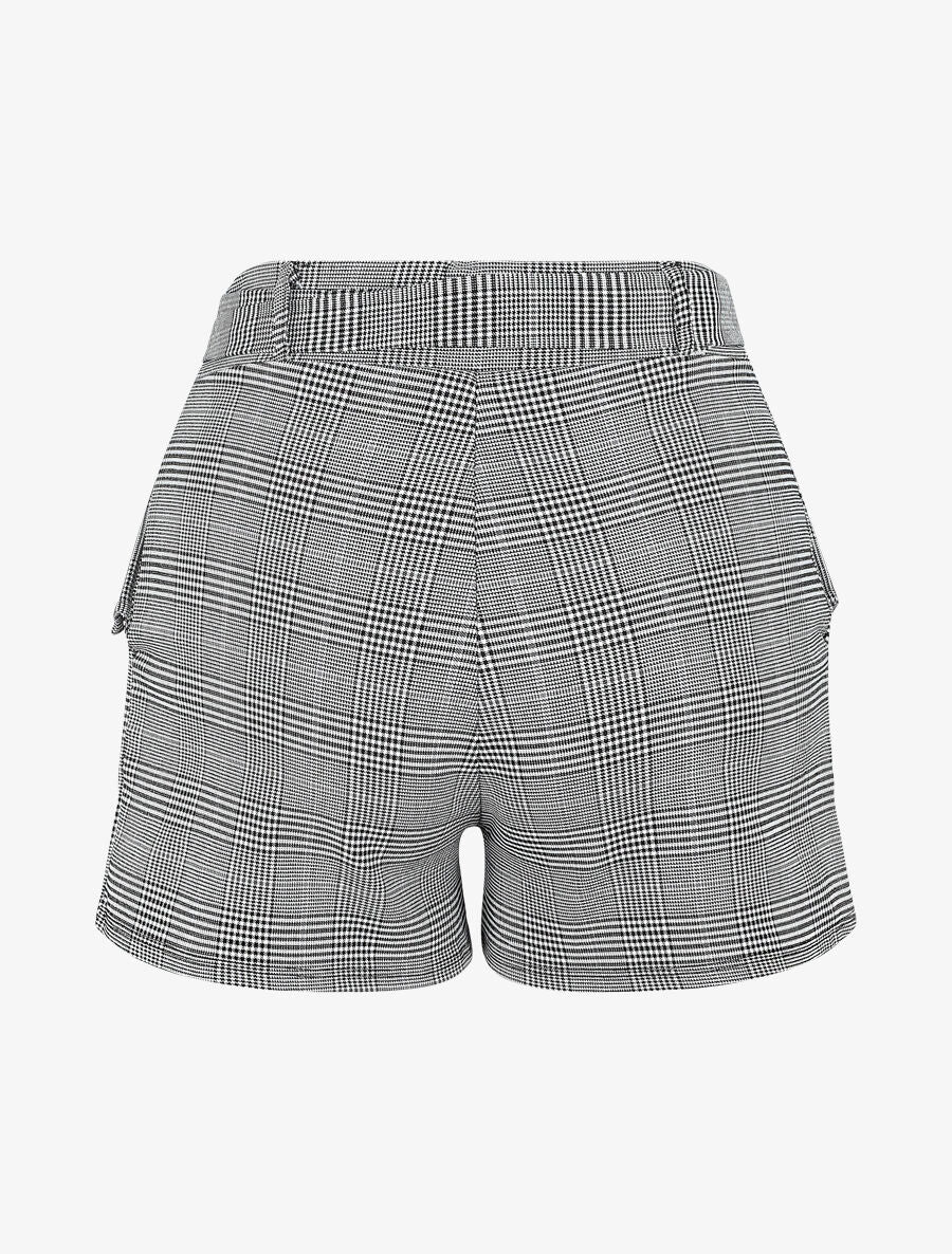 Short à imprimé prince de galles - Noir - Image 2