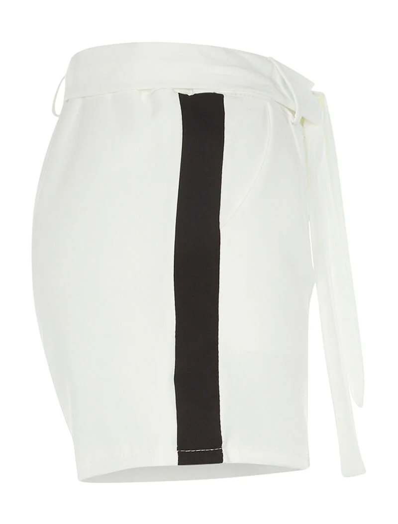 Short à large lignes colorées - blanc/noir - Image 3