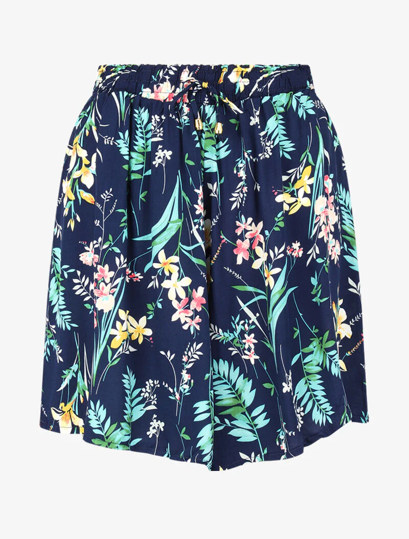 Short ample à imprimé estival - marine
