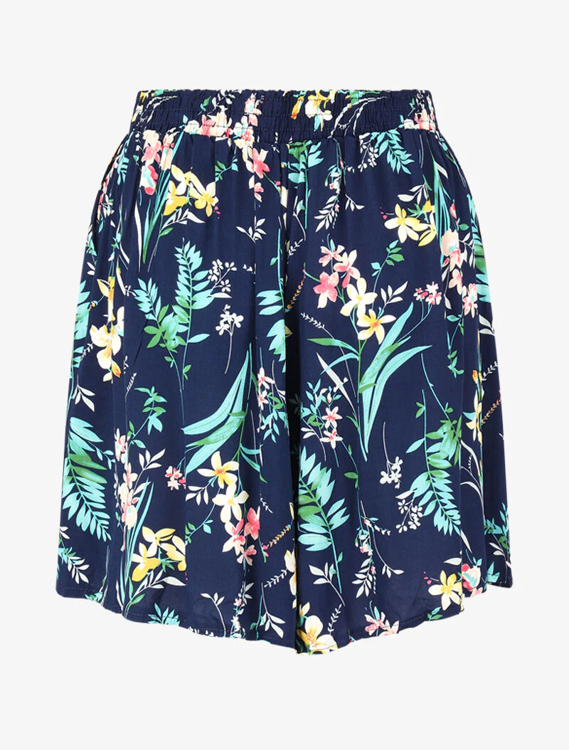Short ample à imprimé estival - marine - Image 2