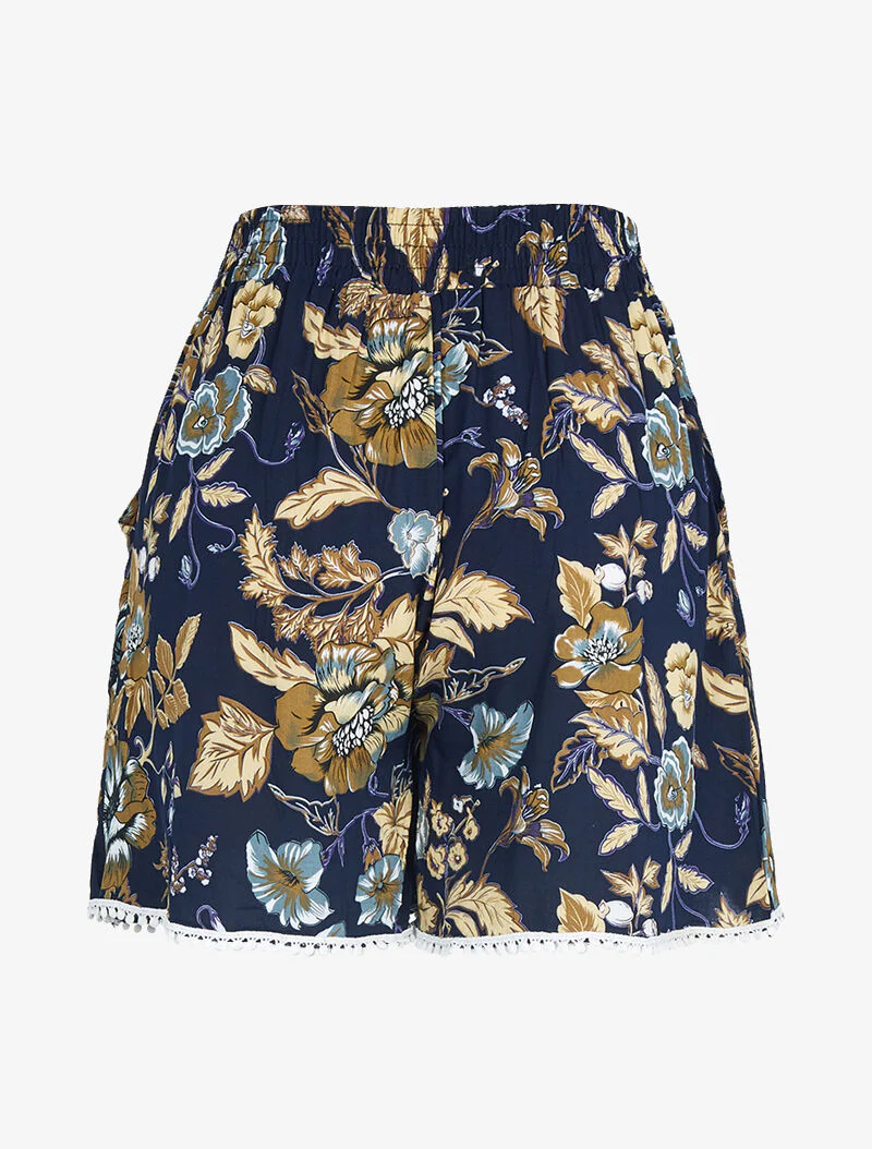 Short ample à imprimé fleuri - Marine - Image 2