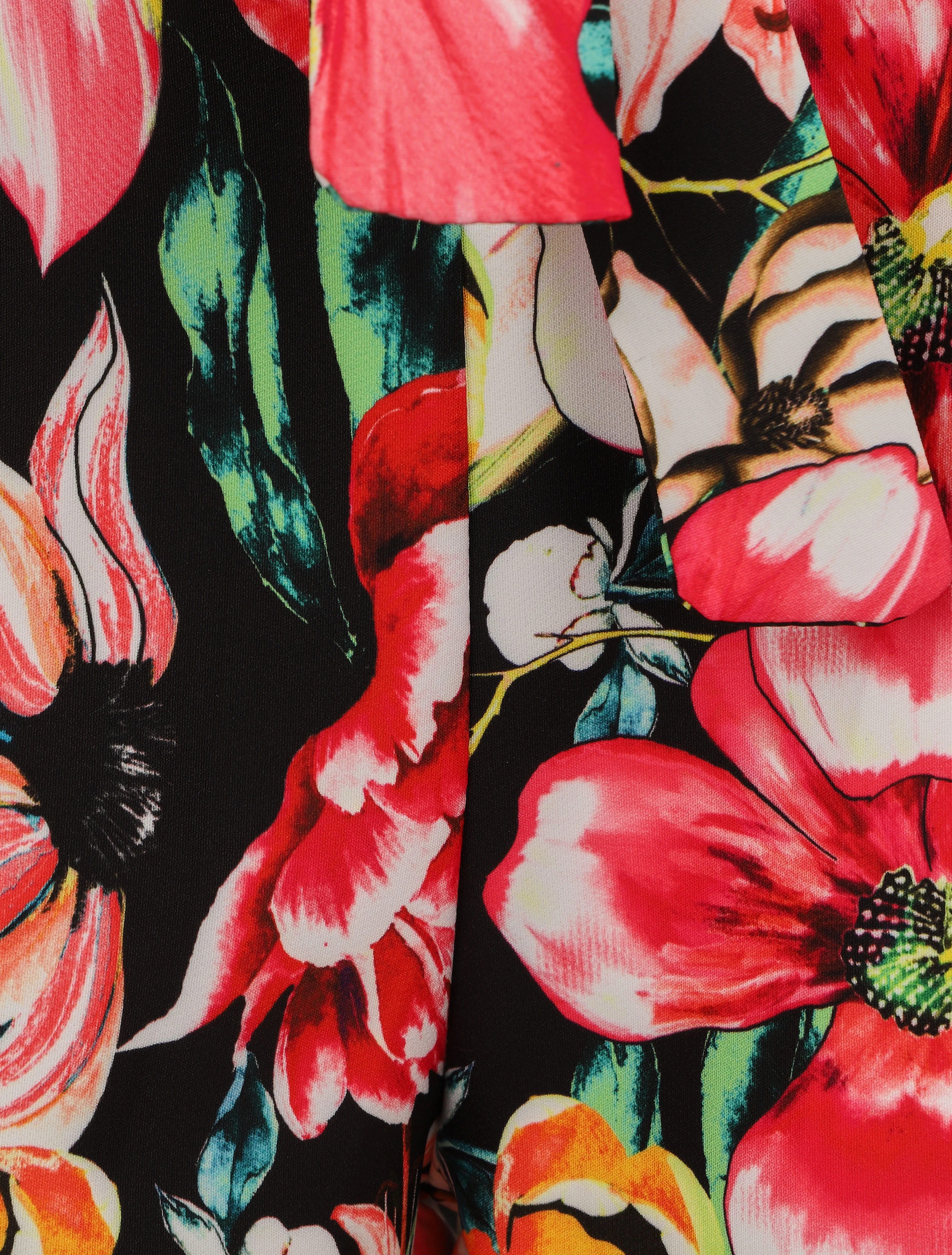 Short ample à imprimé fleurs tropicales - Noir - Image 3