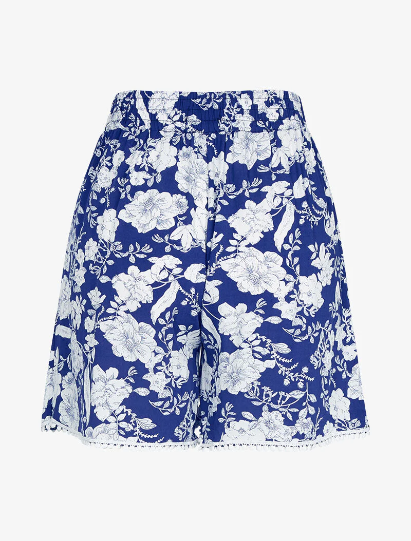 Short ample à imprimé floral - marine - Image 2