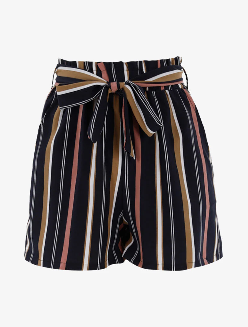 Short ample à rayures - marine