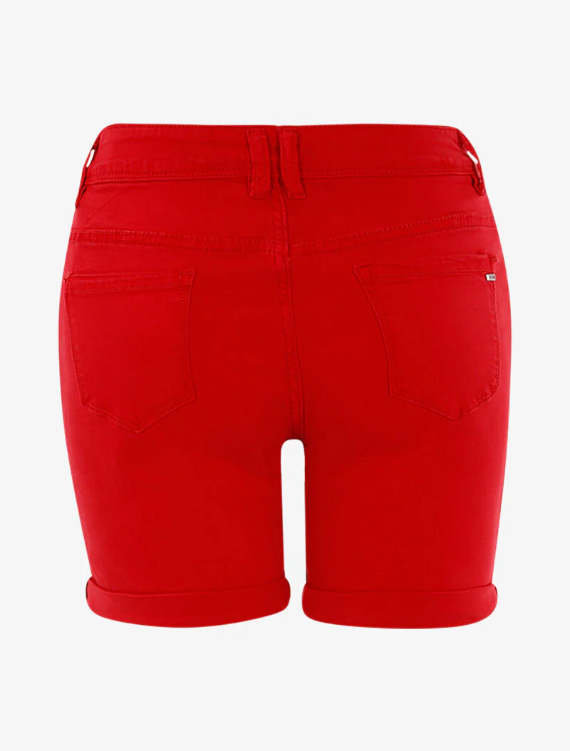 Short basique à ourlets - rouge - Image 2
