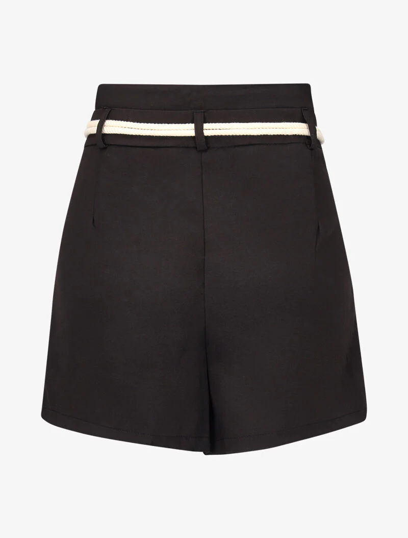 Short basique à taille haute paper bag - noir - Image 2
