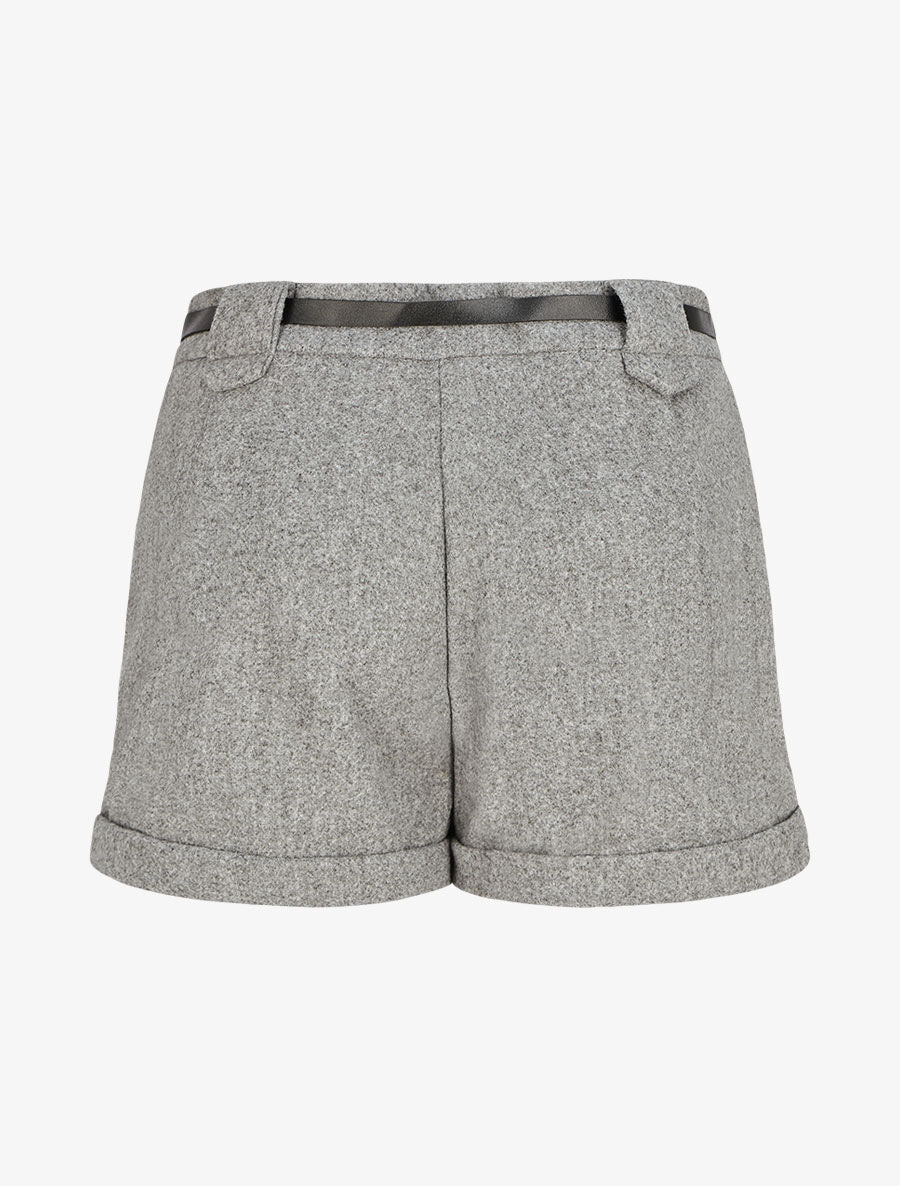 Short droit en feutrine - Gris - Image 2