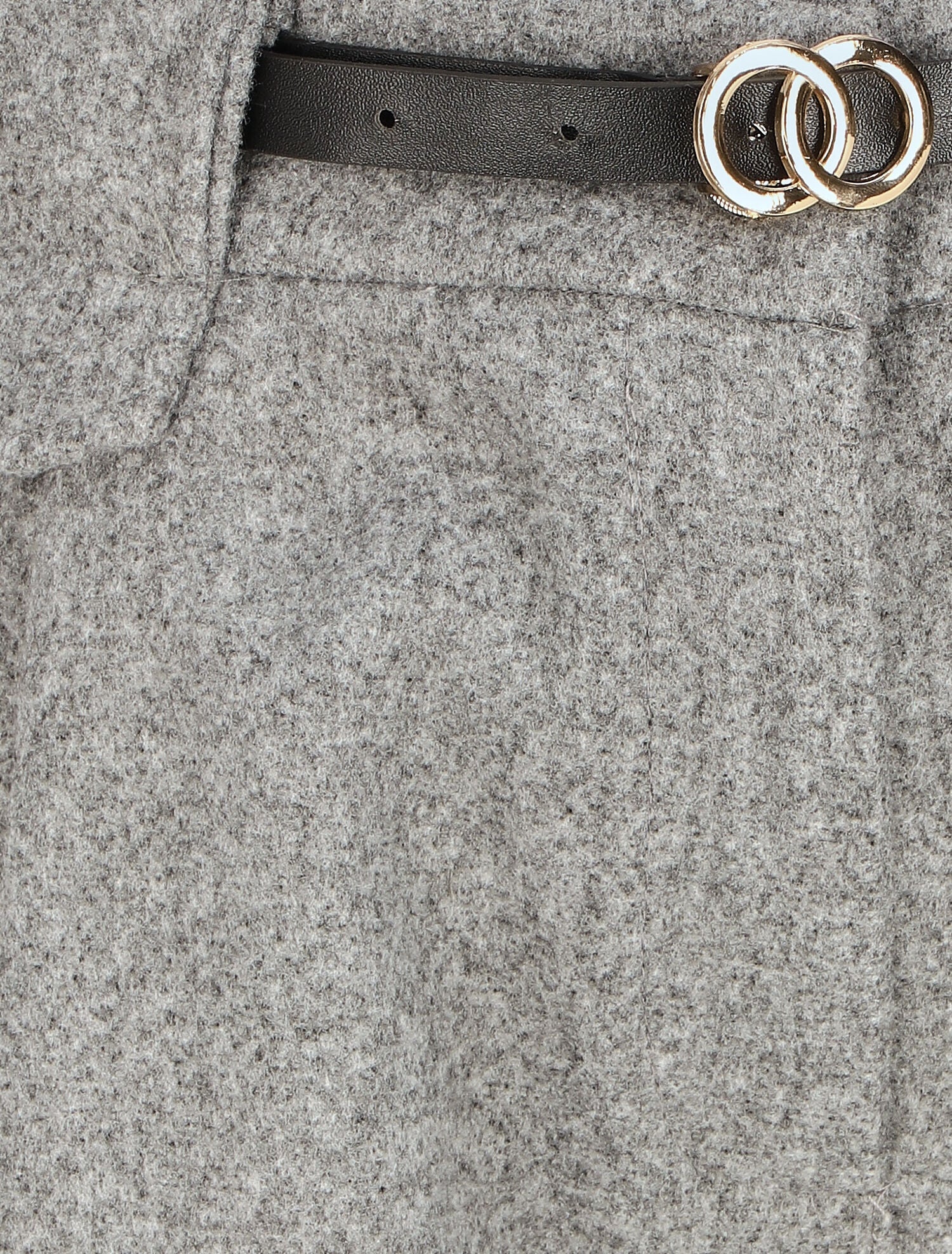 Short droit en feutrine - Gris - Image 3