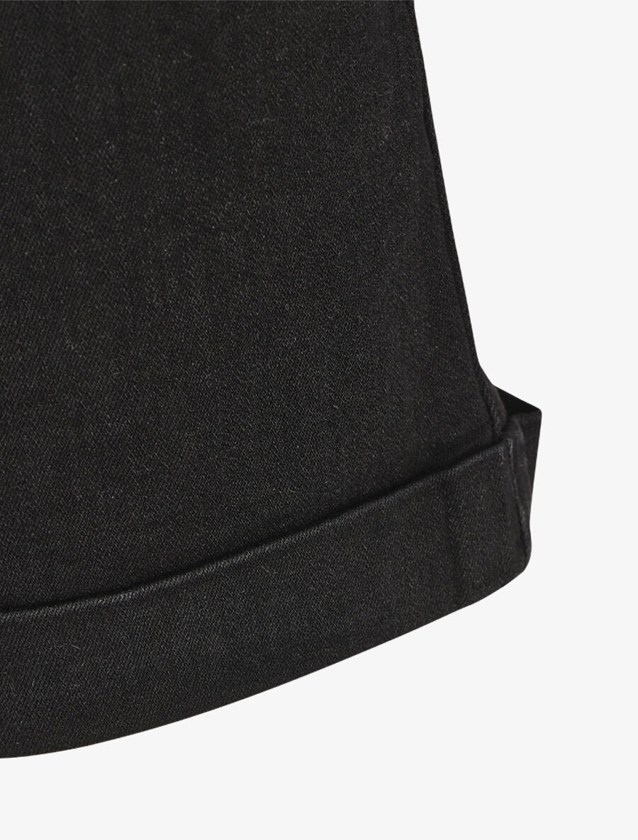 Short en jean à ourlets - Noir - Image 3