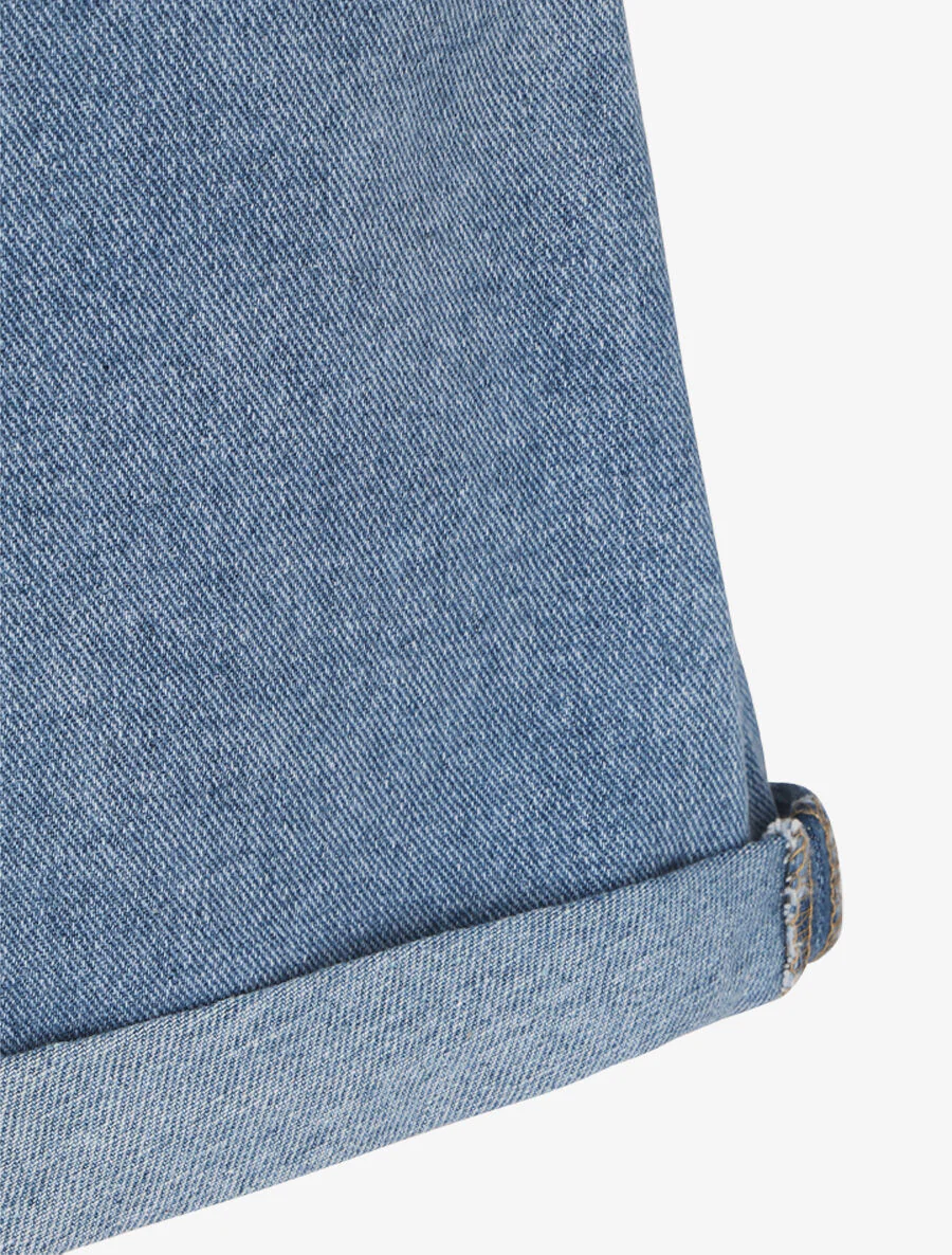 Short en jean à ourlets - Bleu clair - Image 4