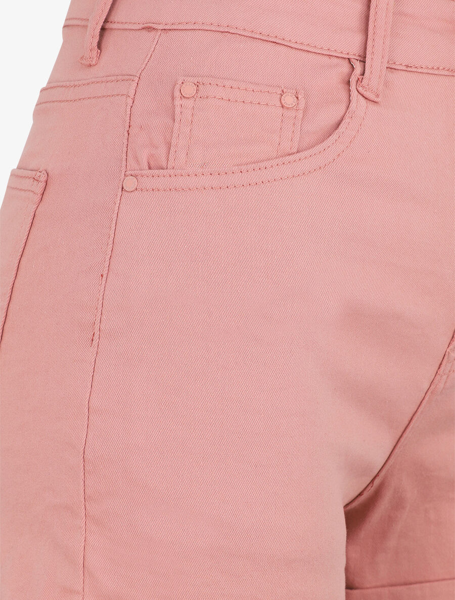 Short en jean à ourlets - Rose - Image 3