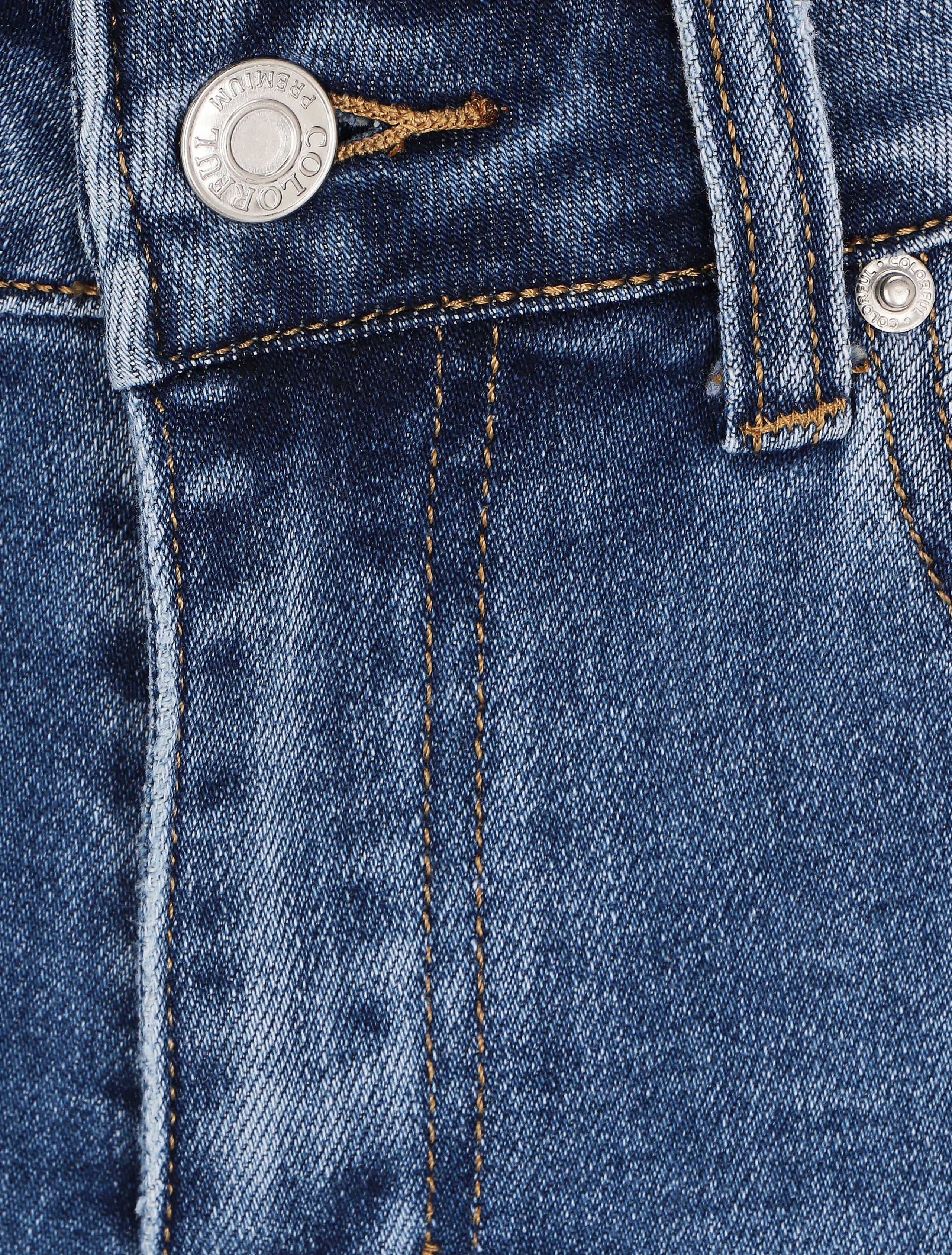 Short en jean à ourlets effilochés - Bleu denim - Image 4