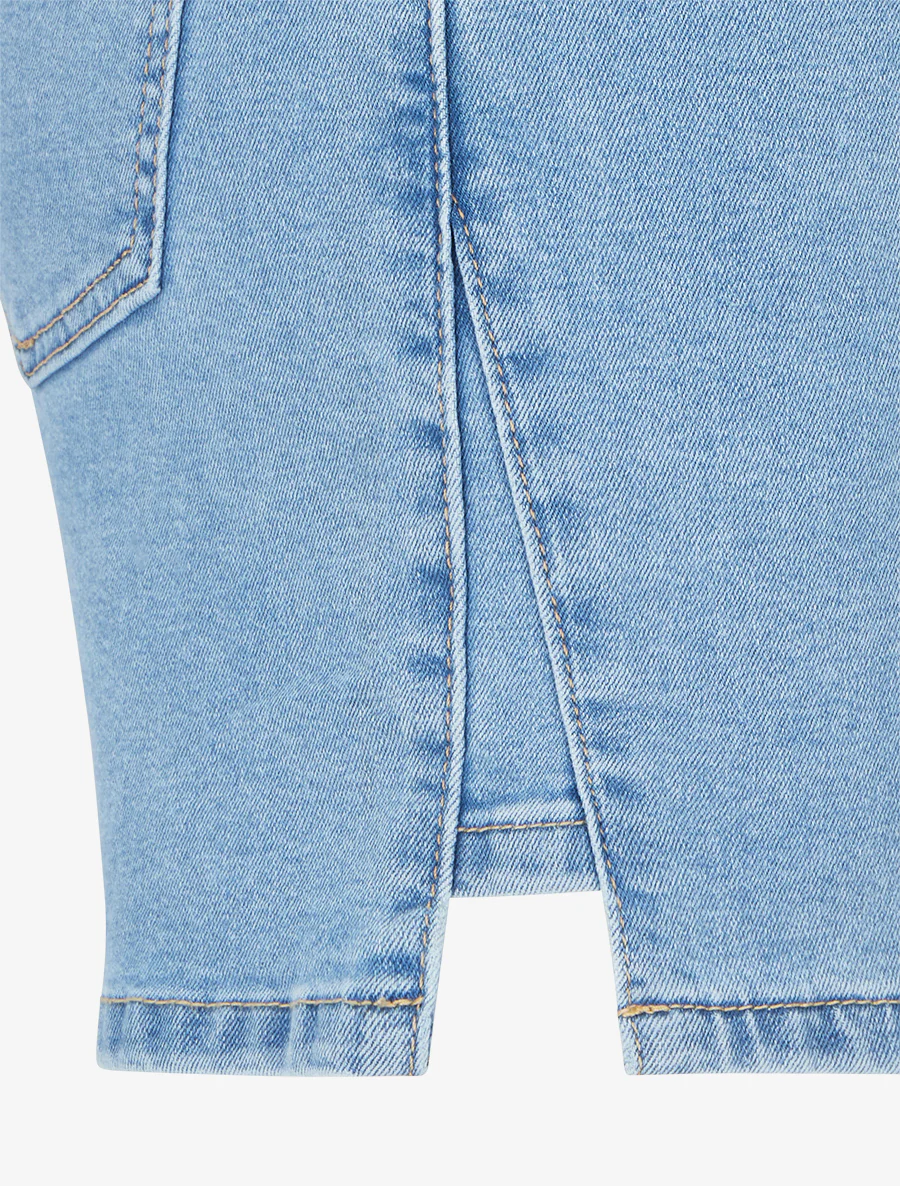 Short en jean bords fendus - Bleu - Image 3