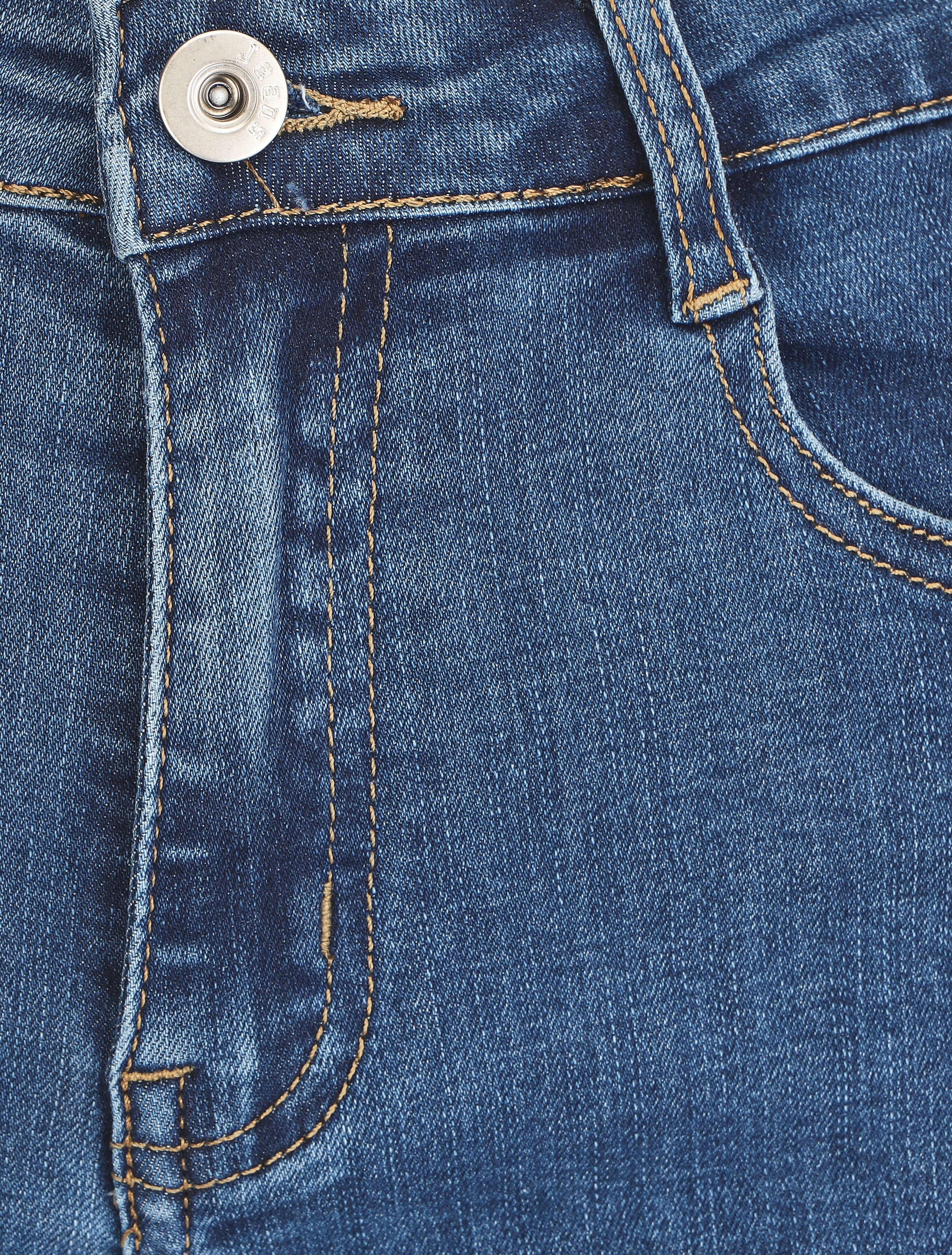 Short en jean droit taille haute - Bleu denim - Image 3