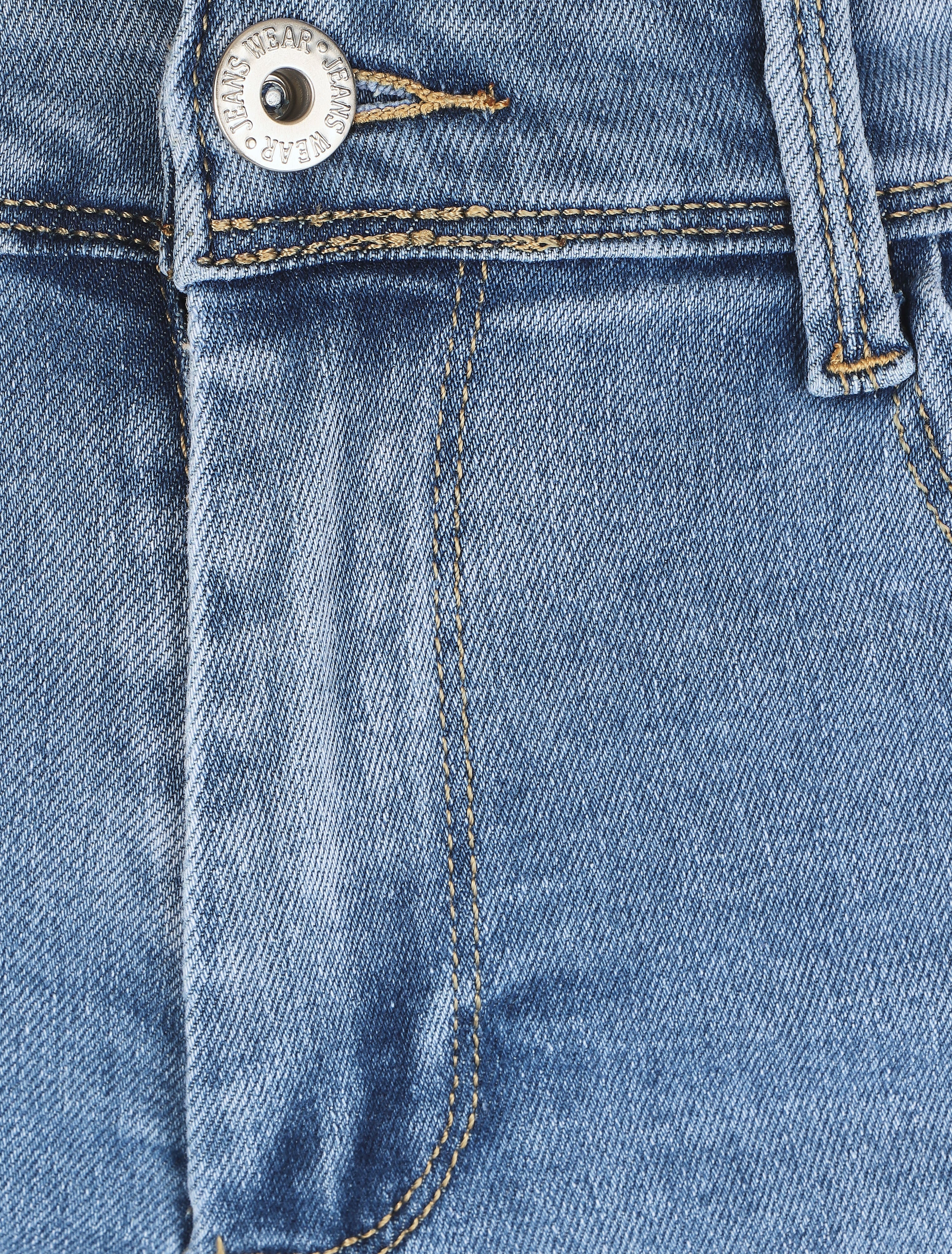 Short en jean push up bords échancrés - Bleu - Image 3