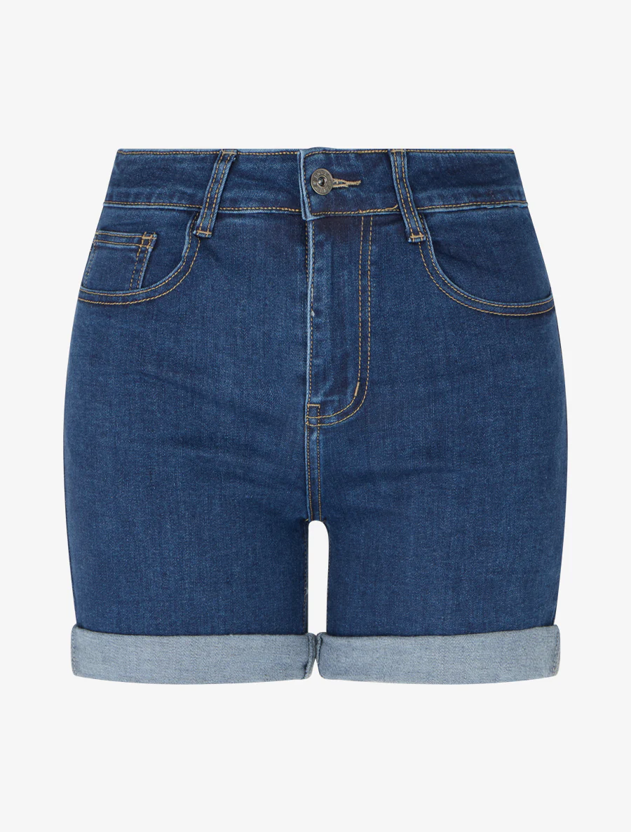 Short en jean taille standard - Bleu