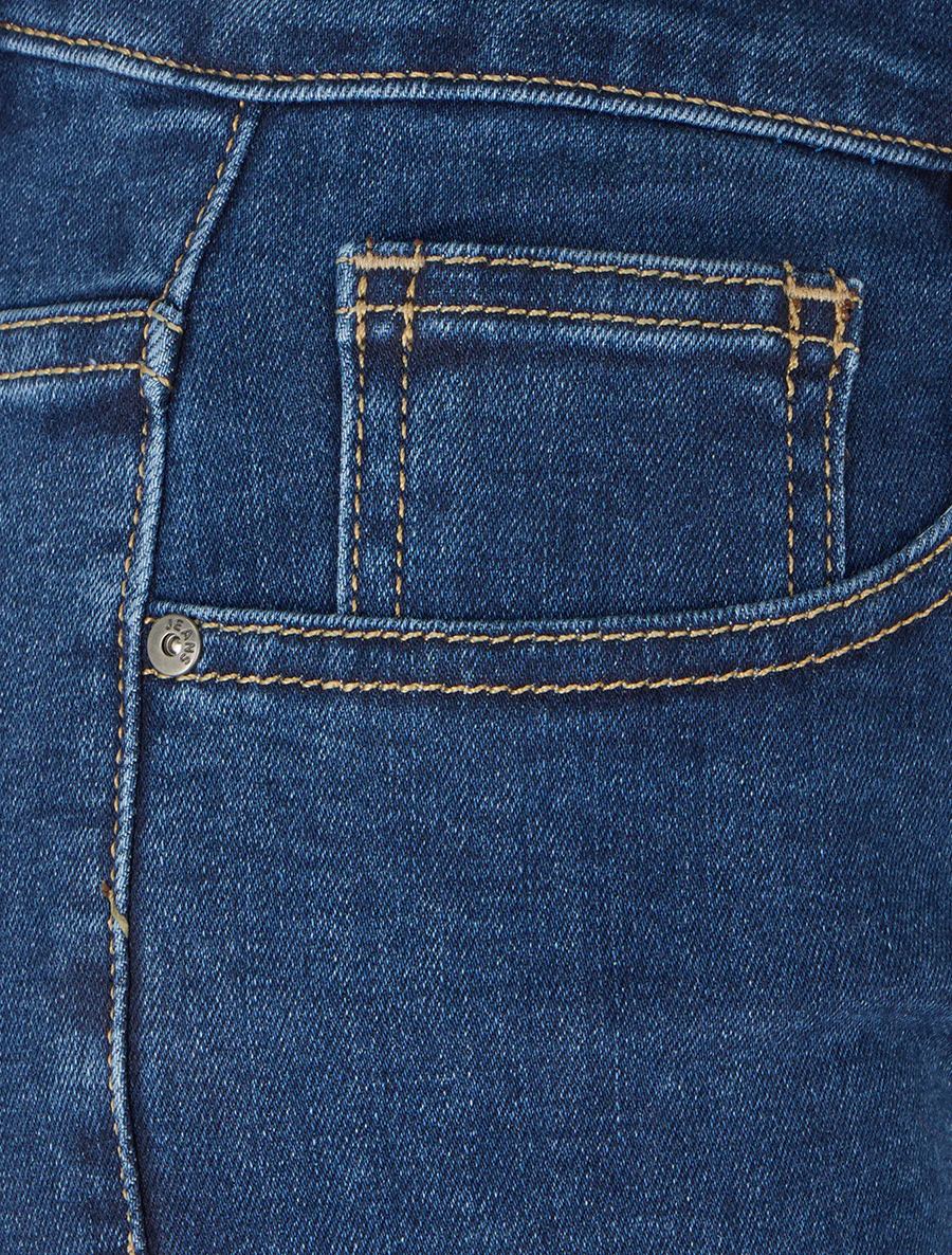Short en jean taille standard - Bleu - Image 3