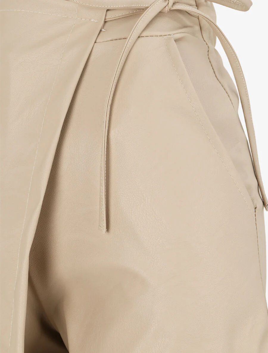 Short en simili style portefeuille - Beige - Image 3