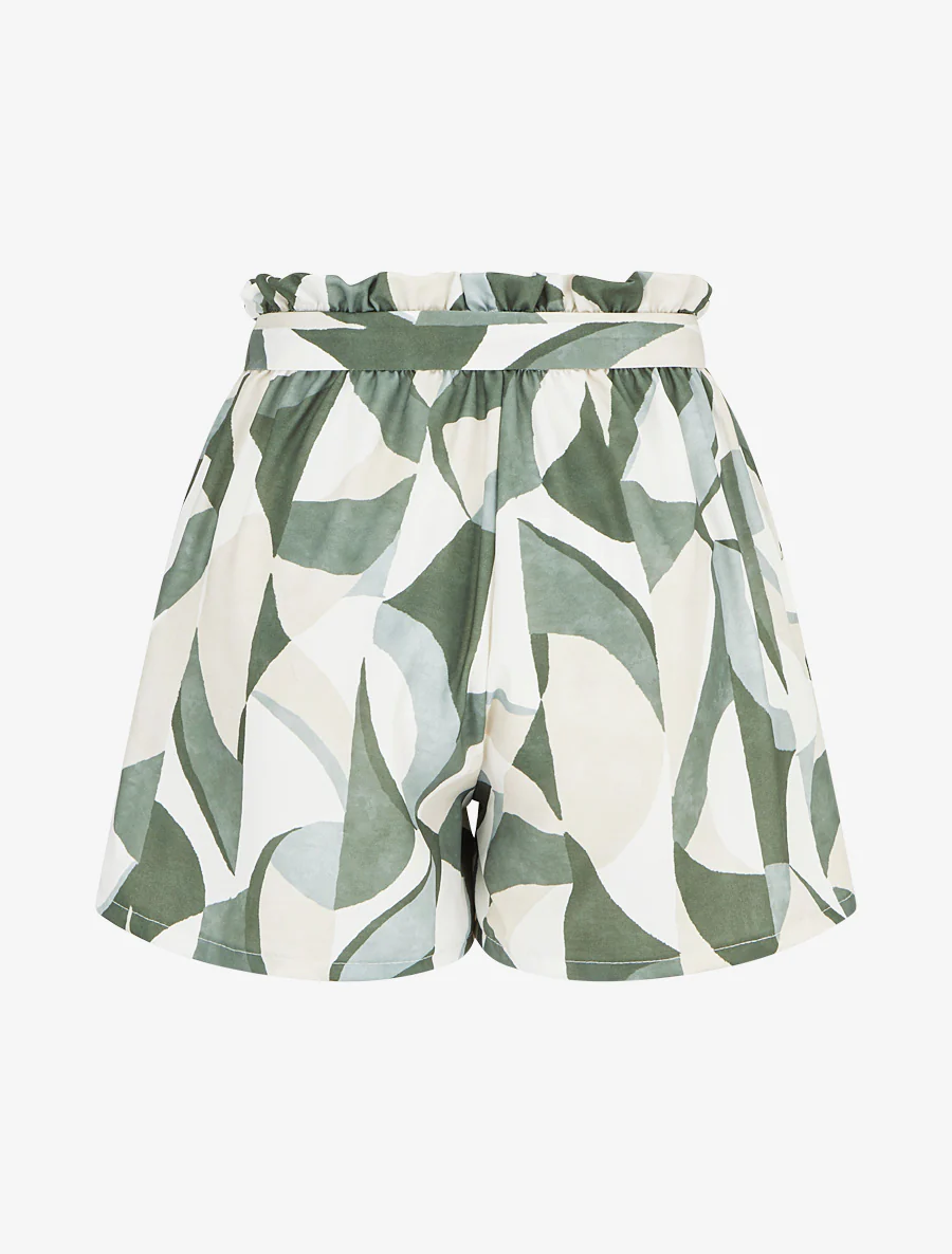 Short évasé imprimé graphique - Kaki - Image 2