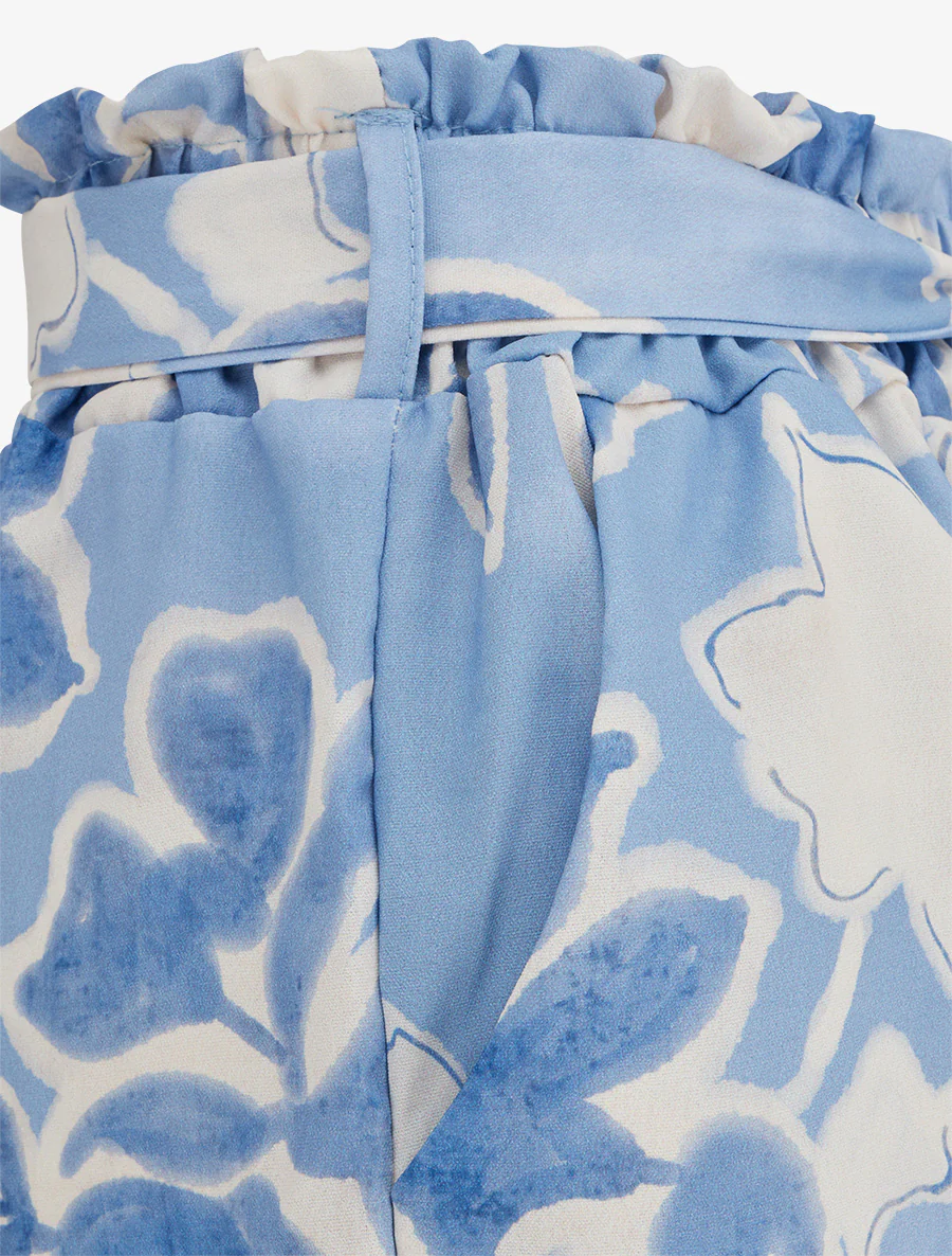 Short fluide à imprimé floral - Bleu ciel - Image 3