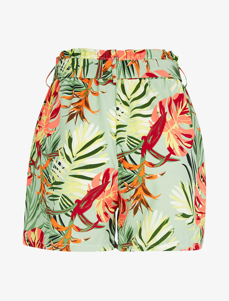 Short fluide à imprimé tropical - vert - Image 2