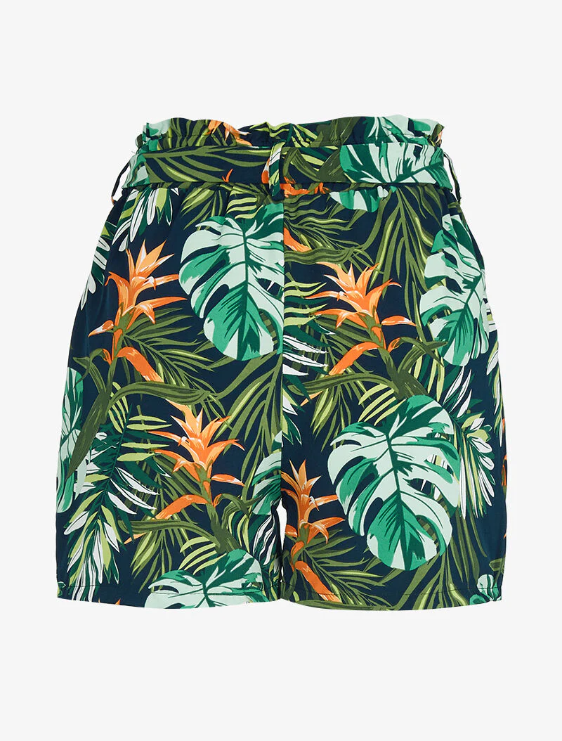 Short fluide à imprimé tropical - marine - Image 2