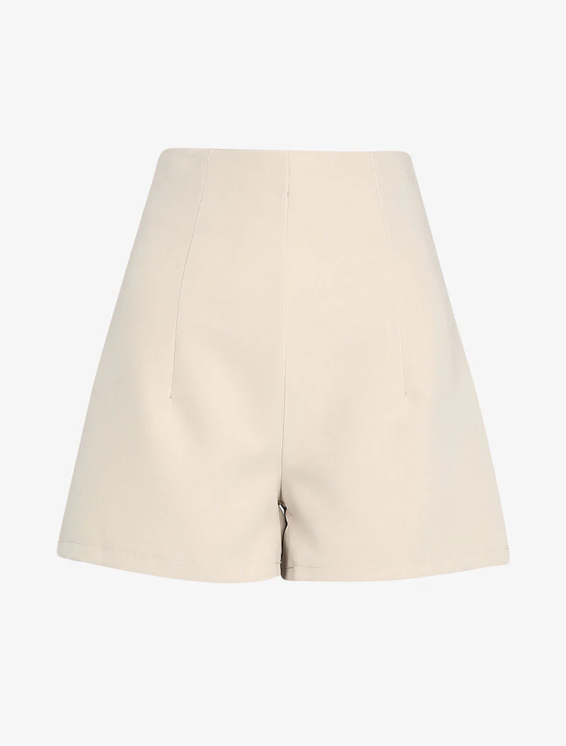 Short fluide à taille empire - Beige