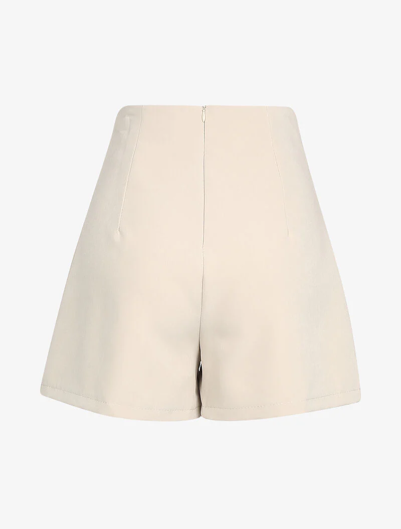 Short fluide à taille empire - Beige - Image 2