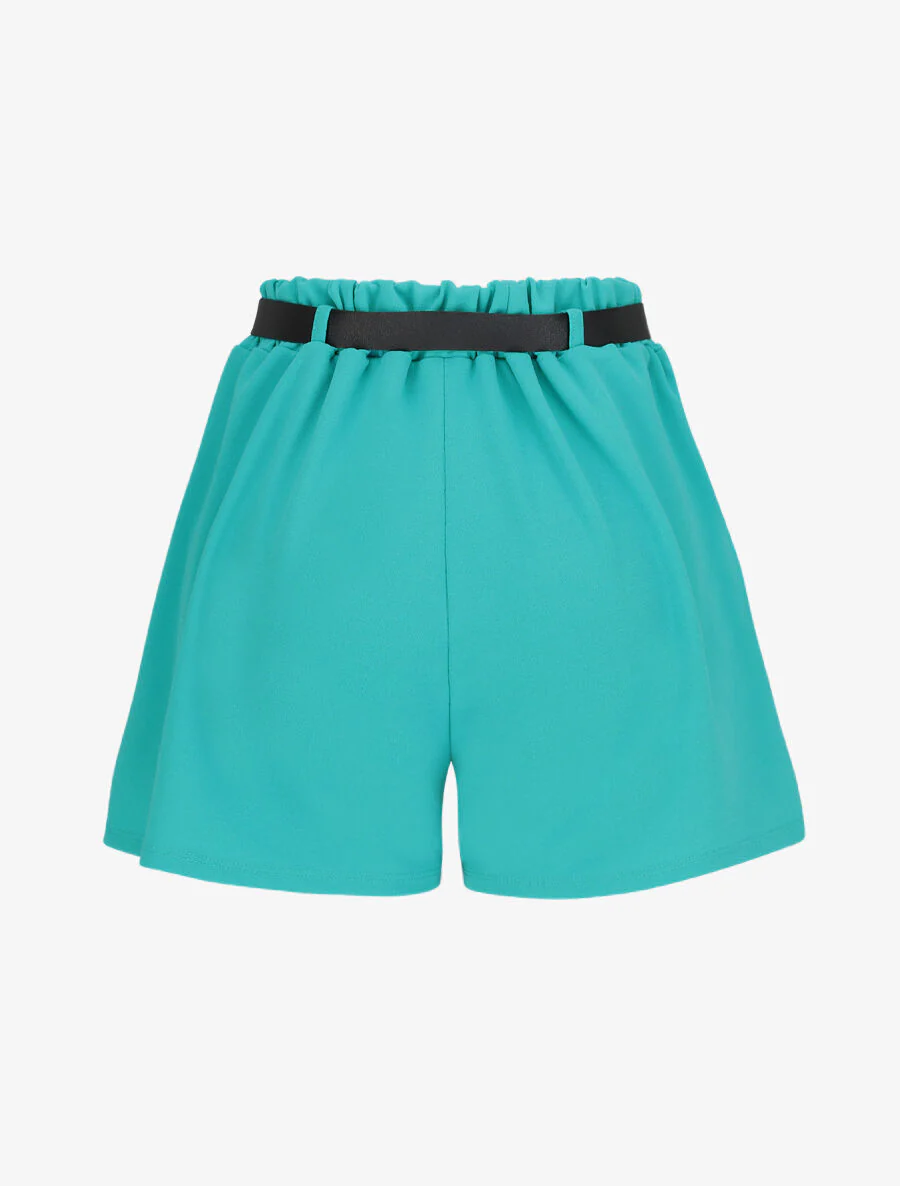 Short fluide évasé - Bleu turquoise - Image 2