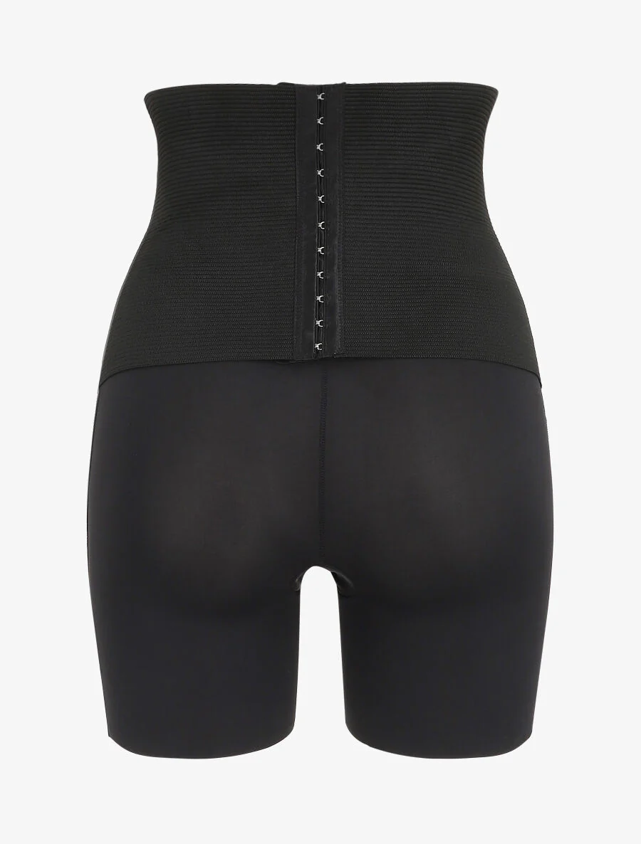 Short gainant taille haute - Noir - Image 2