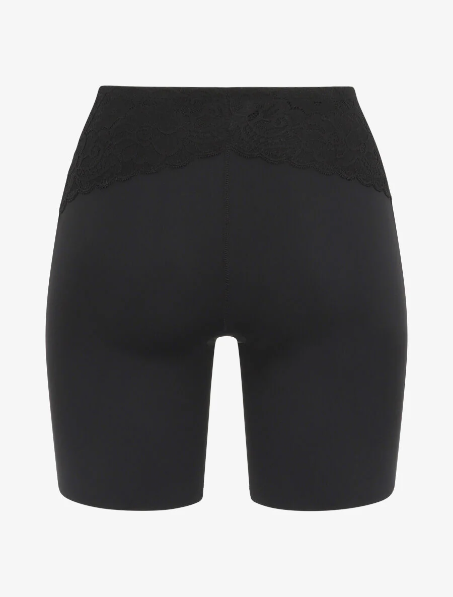 Short gainant taille haute en dentelle - Noir - Image 2