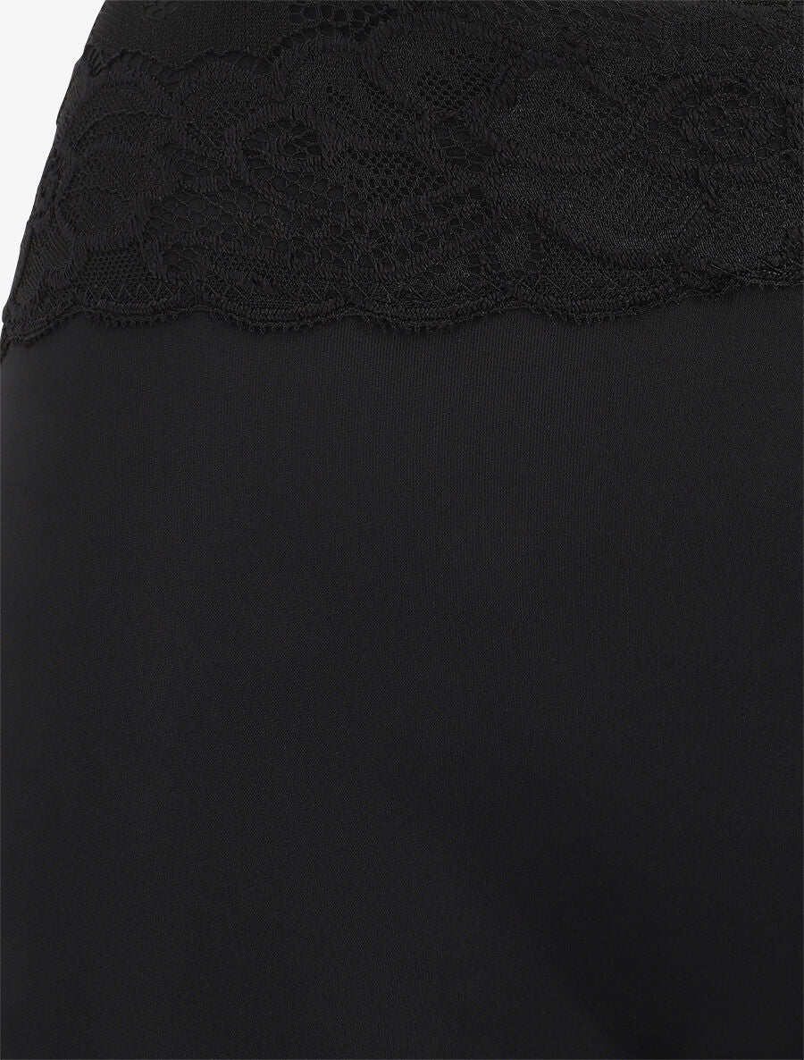 Short gainant taille haute en dentelle - Noir - Image 3