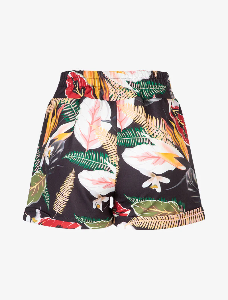 Short imprimé à ourlets - noir - Image 2