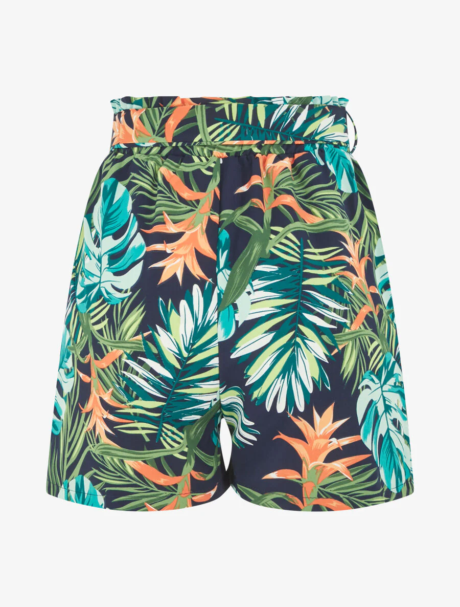 Short paper bag imprimé tropical - Vert - Image 2