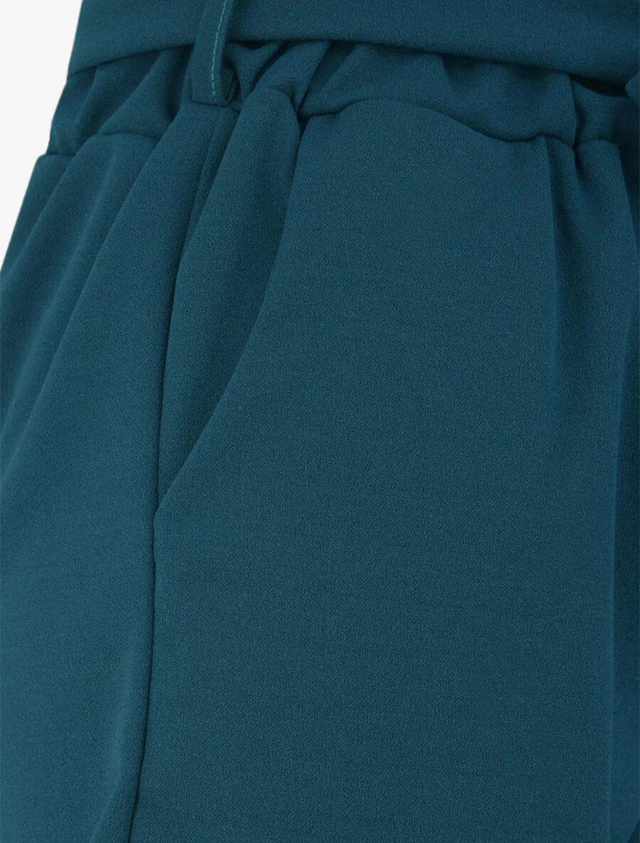 Short paperbag à revers - Bleu canard - Image 3