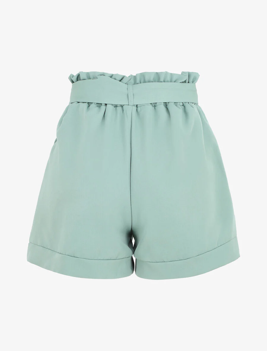 Short paperbag uni - Vert d'eau - Image 2