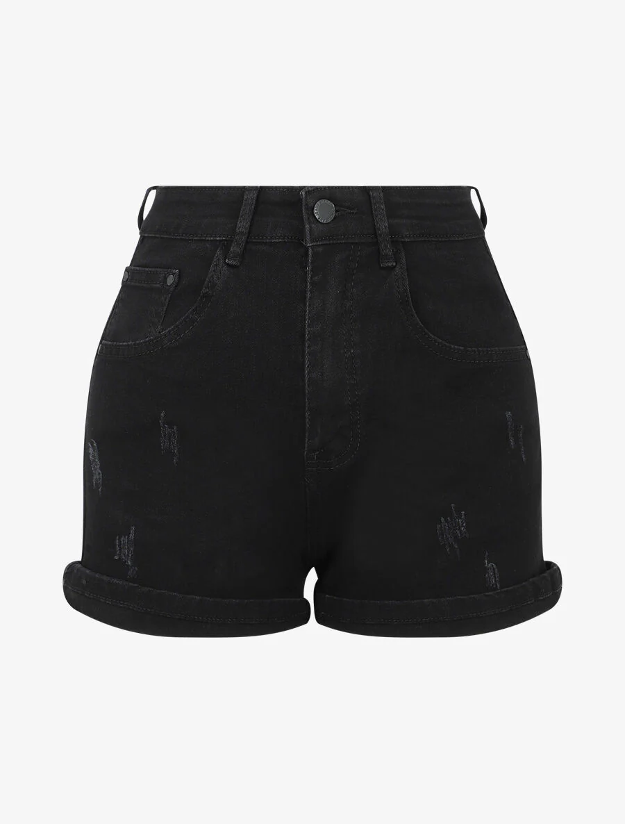 Short push-up à griffures - Noir
