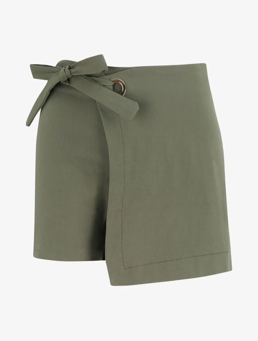 Short style jupe à taille élastiquée - Kaki