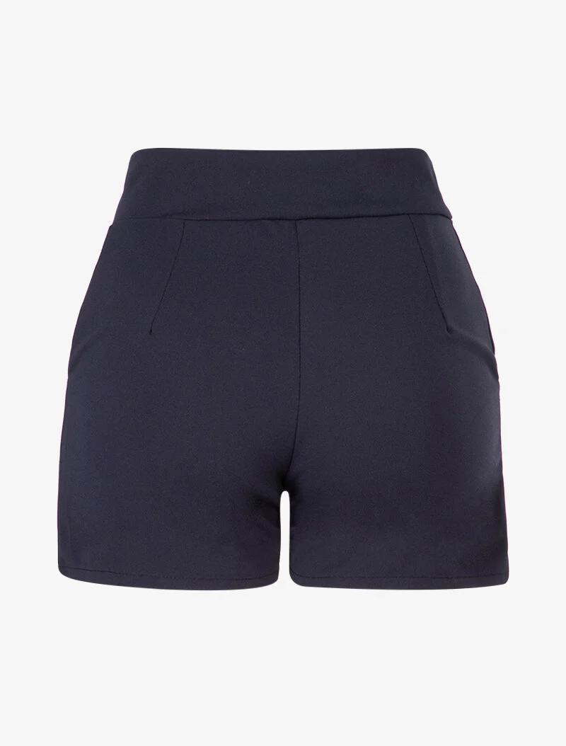 Short taille haute à côtés boutonnés - marine - Image 2