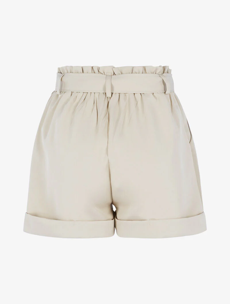 Short taille haute à ourlets - beige - Image 4
