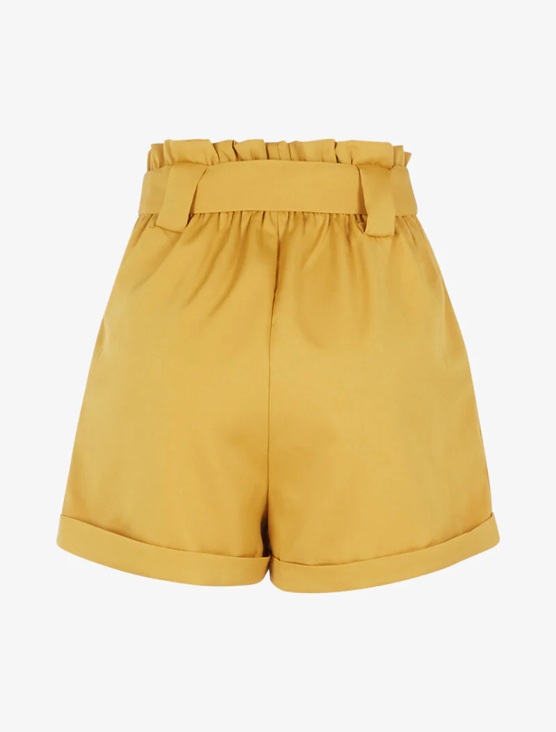 Short taille haute paper bag - moutarde - Image 4