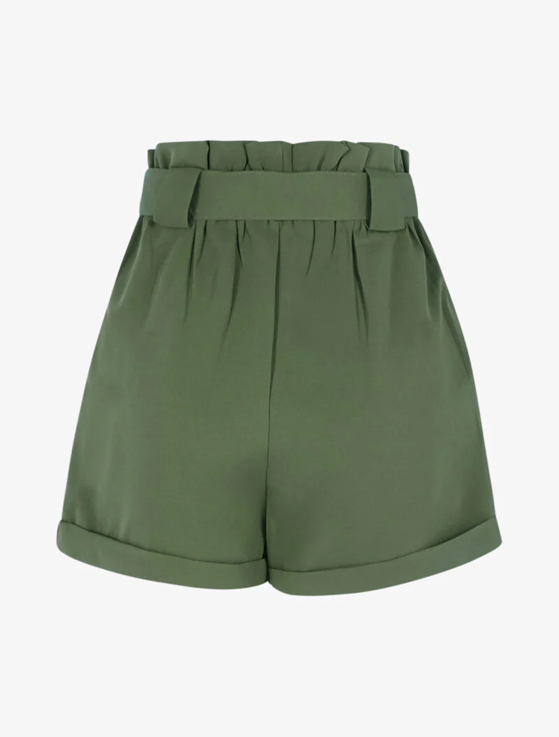 Short taille haute paper bag - kaki - Image 2