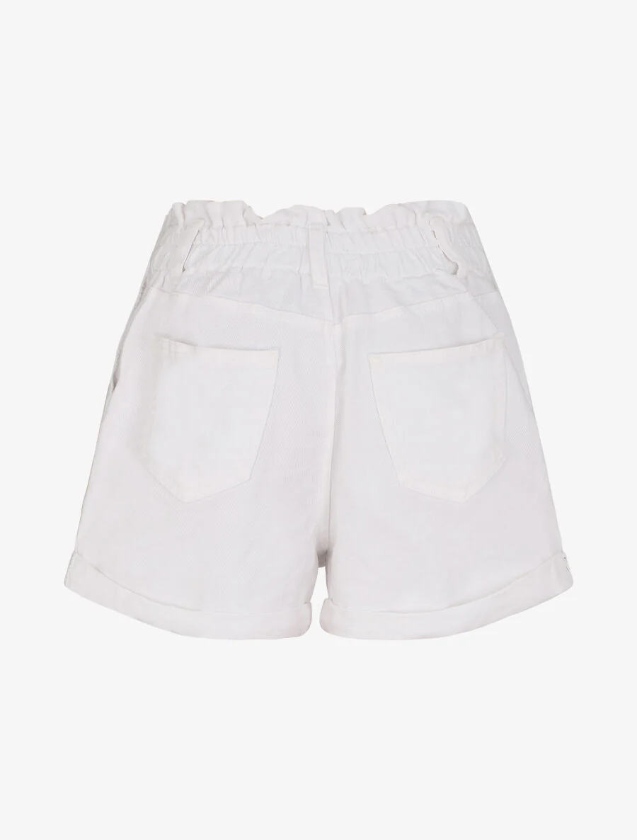 Short trapèze à taille haute - Blanc - Image 2