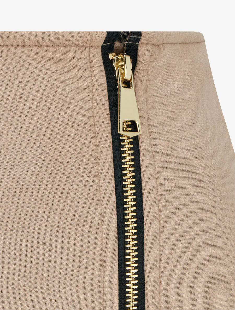 Short trompe-l'oeil en suédine - Beige - Image 3