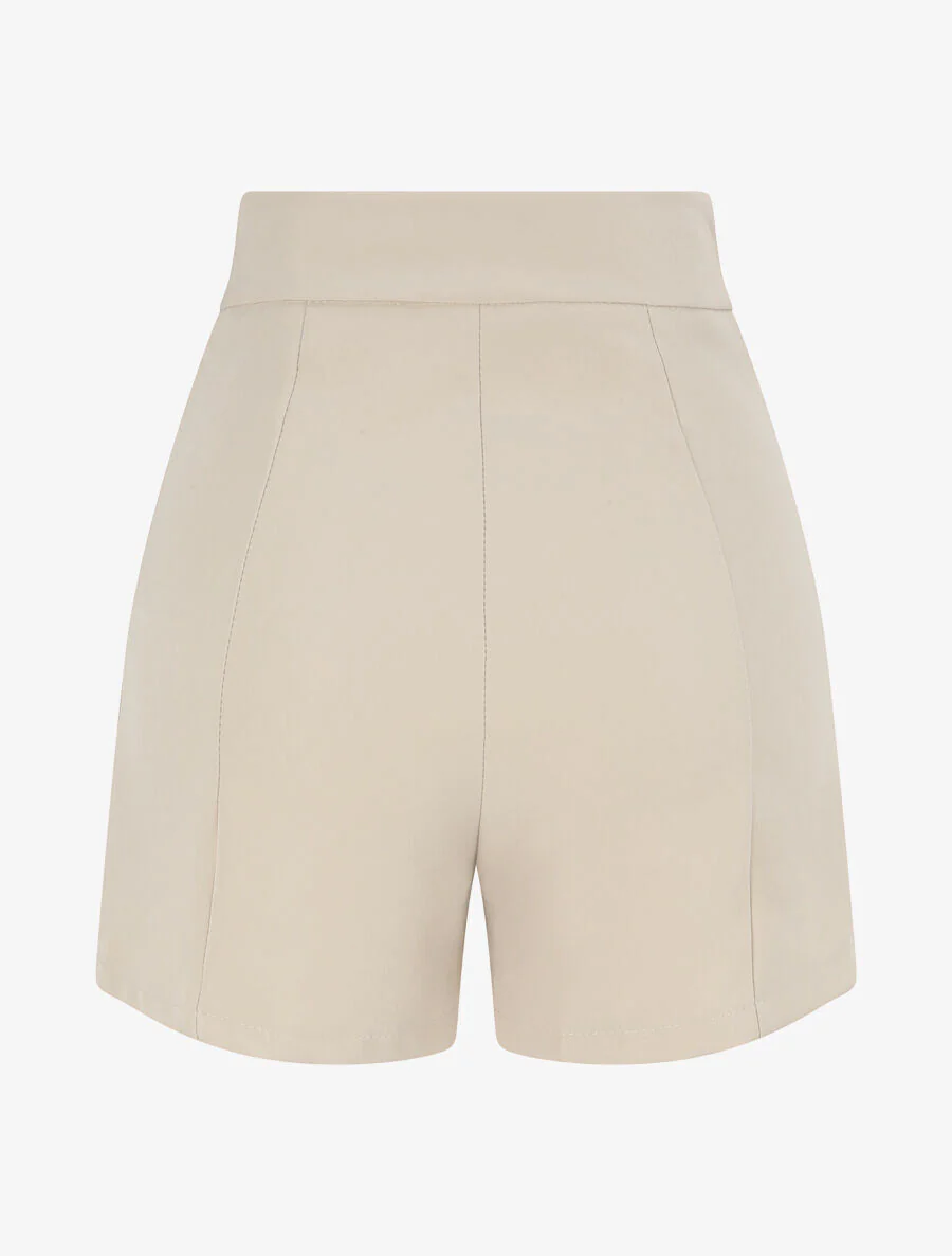 Short uni à boutons stylisés - Beige - Image 2