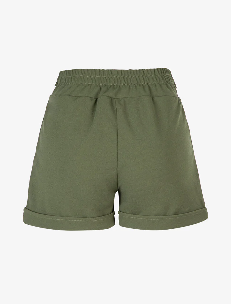 Short uni à ourlets - kaki - Image 2