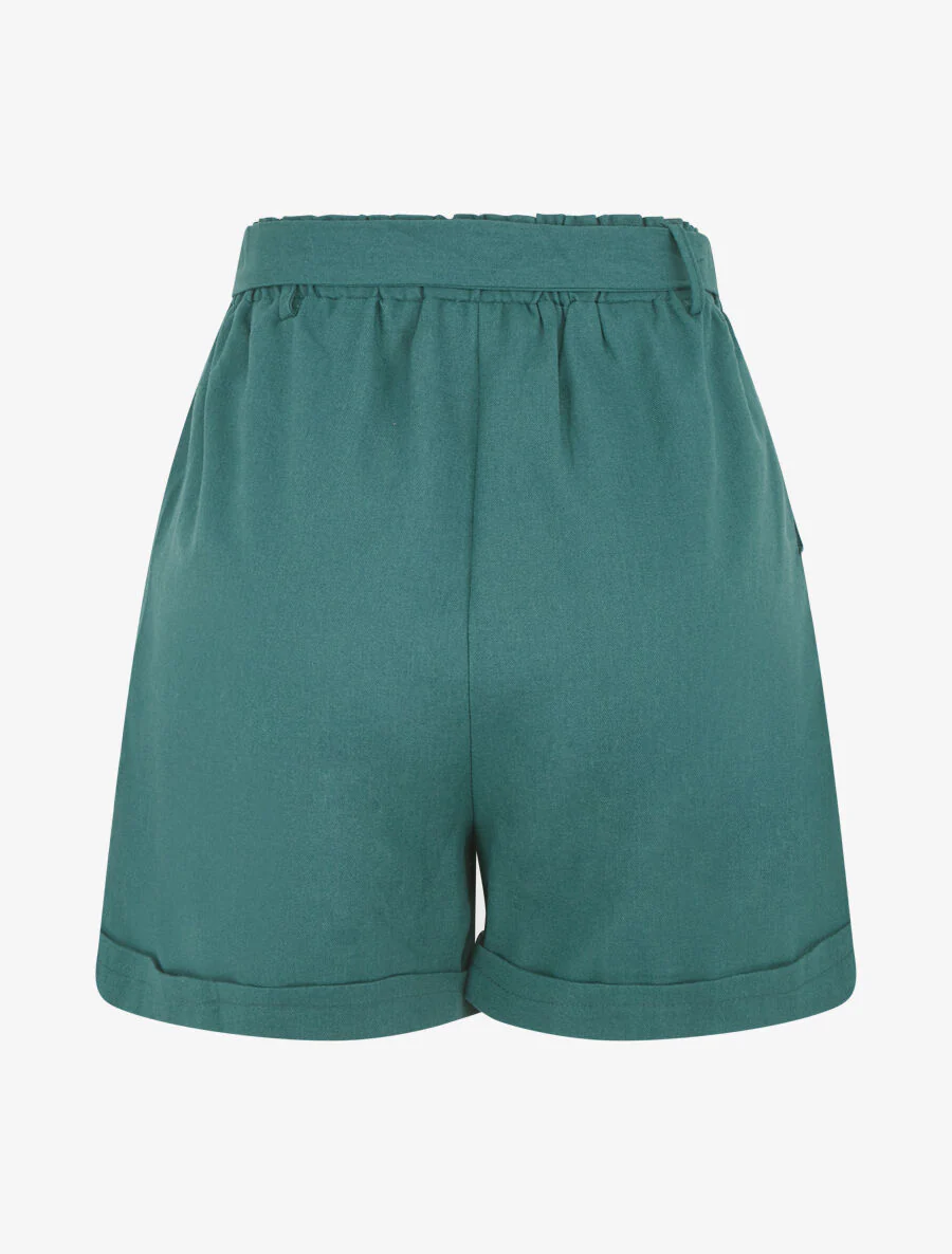 Short uni à revers - Bleu canard - Image 2