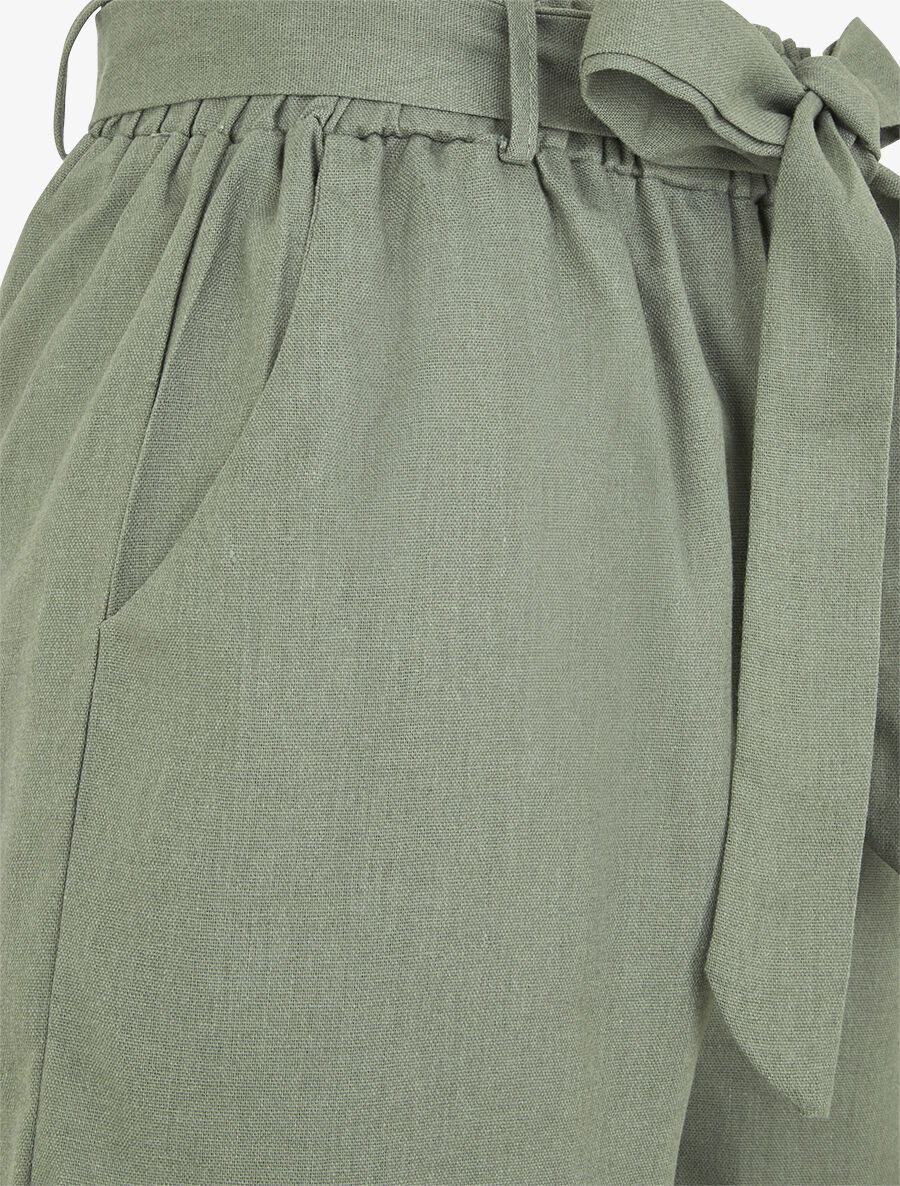 Short uni à revers - Kaki - Image 3