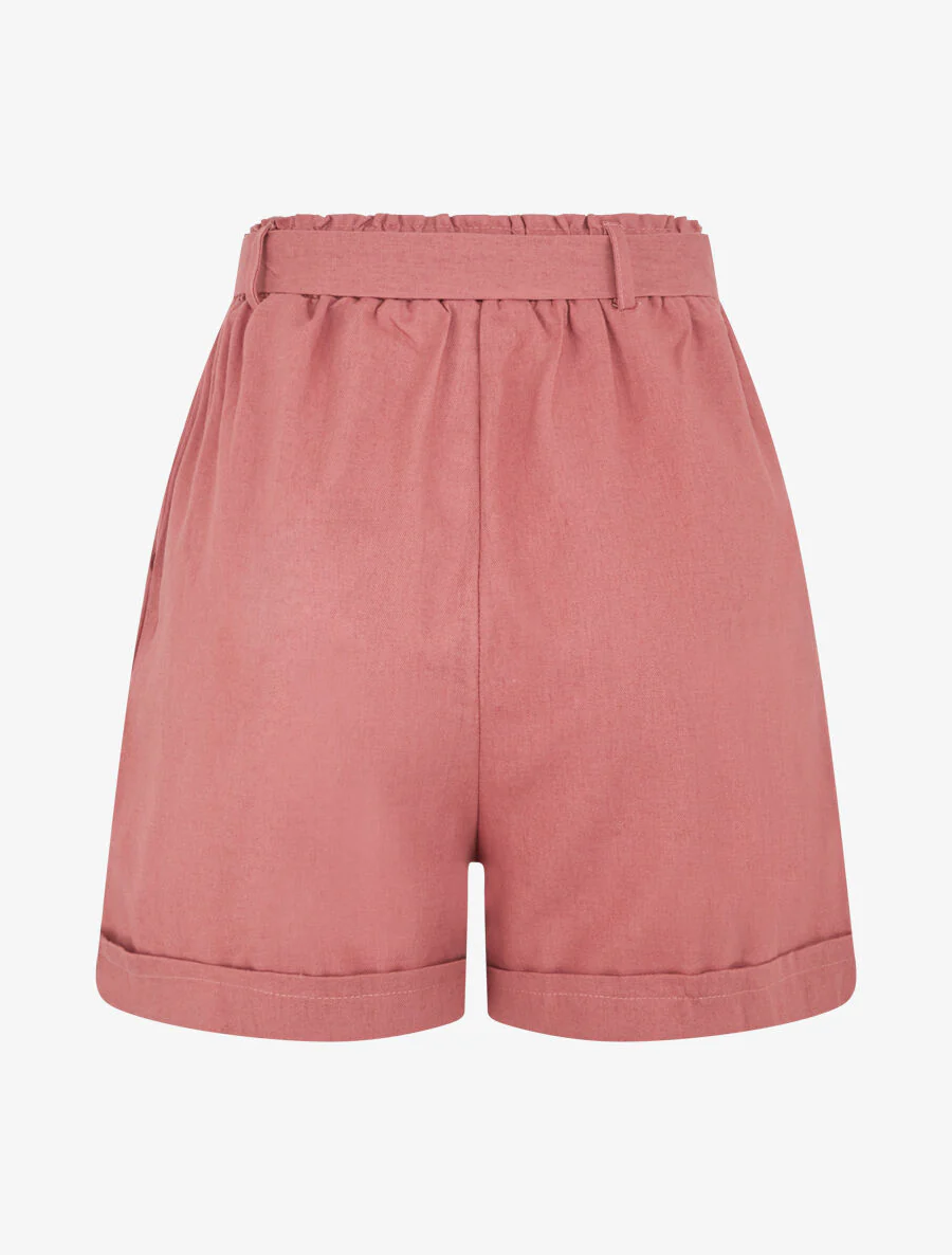 Short uni à revers - Vieux rose - Image 2